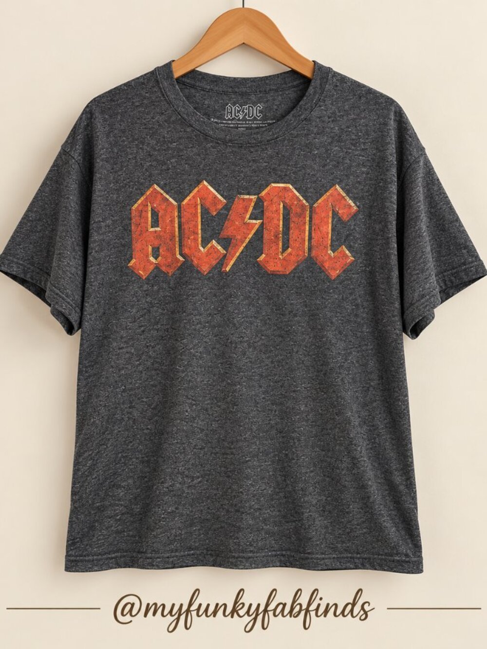 AC/DC Classic Rock Band Graphic Tee Shirt Gray Size L